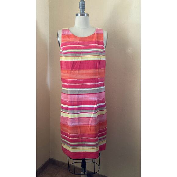 Pappagallo Women's Dress Size 6  Melon Multicolored Sleeveless NWT - Picture 2 of 10